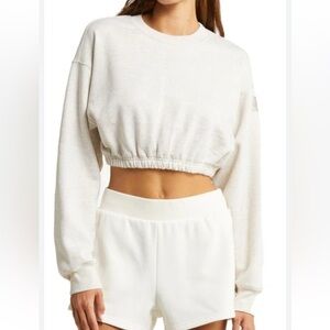 ALO Yoga White Cropped Sweater
